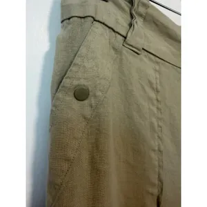 Tahari Womens Olive Green Linen Blend Utility Cargo Pants High Rise Size Medium thumbnail 8