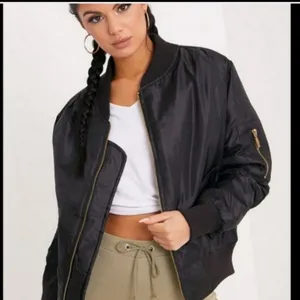 Nasty Gal black satin bomber jacket thumbnail 13