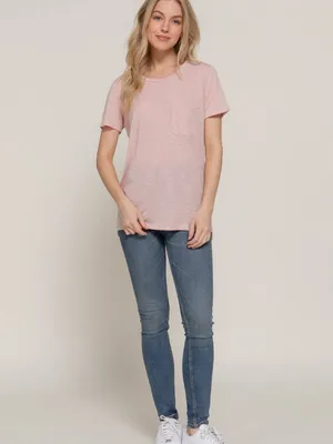 Active USA NWT Short Sleeve Round Neck with Pocket Pale Pink Size Small thumbnail 4