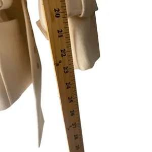 Moda Size Small‎ Wool Blend Cream Button Belted Pea Coat Old Money thumbnail 9