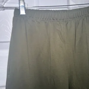Naked Wardrobe Olive Green High Waisted Straight Leg Sweatpants XS lounge comfy thumbnail 2