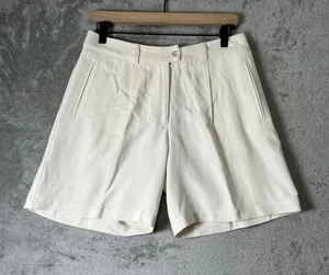Tommy Bahama Women’s Coconut White 100% Silk Bermuda Shorts Classic Fit New thumbnail 1
