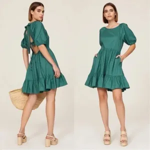 Peter Som X RTR Green Puff Sleeve Dress Size 4 thumbnail 11