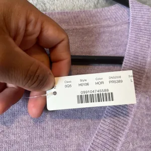 J.Crew Lavender Purple V-Neck Sweater With Shirt Cuffs Wool Blend Size Large New thumbnail 3
