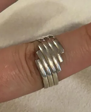 925 sterling silver ring band size 7.25 unique thumbnail 1