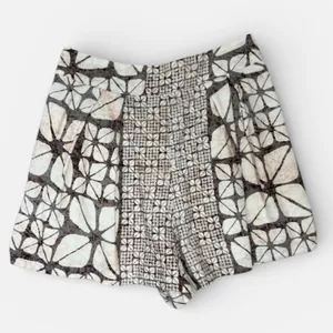 Karlie Shorts Womens Size Large Brown Beige High Waisted Pleated Batik Boho thumbnail 1