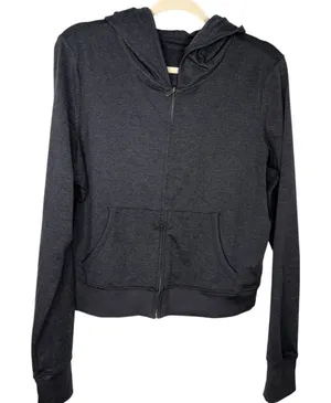 Vuori Halo Mini Full Zip Hoodie Women's Size XL Dark Gray Soft Athleisure thumbnail 1