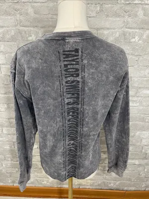 Taylor Swift Gray Acid-Wash Reputation Graphic Sweatshirt thumbnail 3