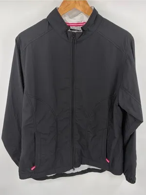 FootJoy black mid layer golf full zip nylon jacket women’s L performance thumbnail 1