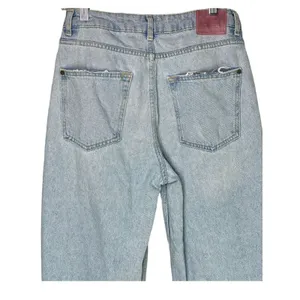 ZARA Vintage Relaxed Style High Rise Wide Leg Raw Hem Casual Cotton Jean 4 Blue thumbnail 8