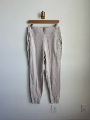 Pact Airplane Joggers Organic Cotton Beige Pull On Pants Medium thumbnail 2