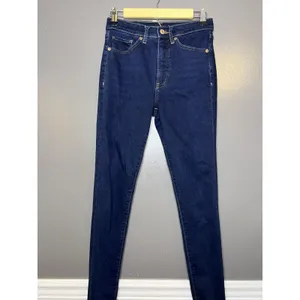 Express Skinny High Rise Jeans Womens 4L Dark Wash Blue Tall Slim Stretch Denim thumbnail 2