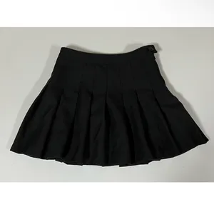 Black Solid Pleated Mini Skirt Bottoms Size S 🖤 thumbnail 2