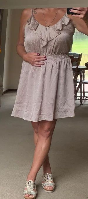 Semi-formal Mini Dress In Light Copper/beige A chiffon thumbnail 3