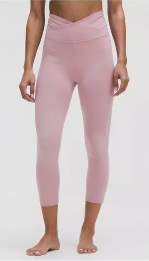 Lululemon Align High Rise Crop 21” Cross Waist Leggings Mauve Pink Size 6 Yoga thumbnail 1