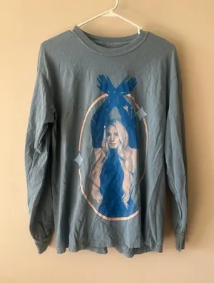 Women T-shirt Meghan Trainor Timeless Tour Graphic Long Sleeve Blue L 2024 thumbnail 1