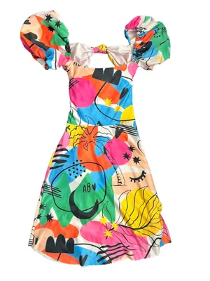 AGUA BENDITA X Revolve Amber Dress In Pink Abstract Size XS NWT thumbnail 6