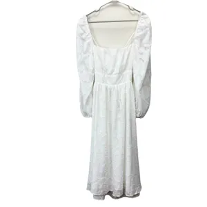 NWT Lulus Flirtatious Nature White Floral Jacquard Lace Up Midi Dress Size LARGE thumbnail 5