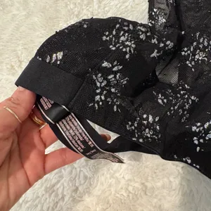 Victoria's Secret Womens Black Mesh High Neck Bralette Sparkly Sz L Emo Girl Festival Grunge thumbnail 6
