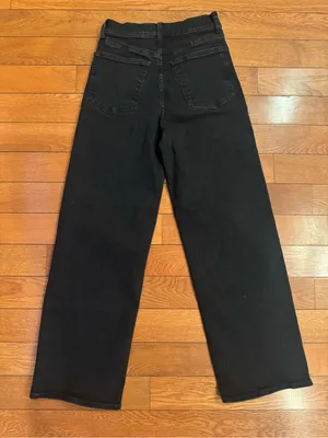 Madewell The Perfect Vintage Wide‑Leg Jeans Black Size 27 EUC thumbnail 6