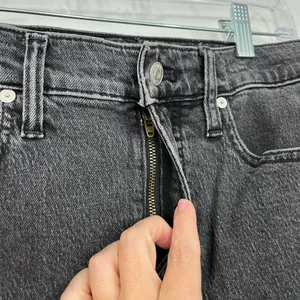 Madewell Size 25 Black Perfect Vintage Jeans Straight Tapered 90s Mom Jeans thumbnail 9
