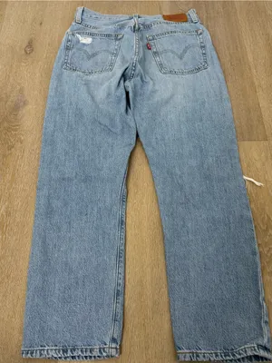 Levi’s Light Blue Distressed Straight-Leg Jeans thumbnail 6