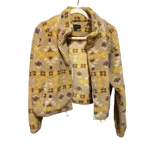 Love Tree Fleece Jacket Geometric Print Zipper Closure L‎ thumbnail 9