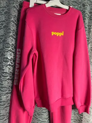 Poppi Soda x Target Pink Tracksuit Merch Crewneck Sweater and Sweatpants thumbnail 1