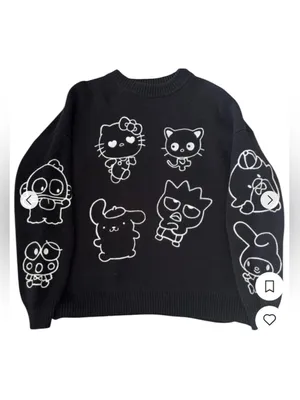 Hello Kitty and Friends x Forever 21 Collab Black Character Sweater size Medium thumbnail 2