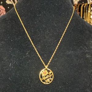 Avon Gold 'Mother' Pendant Necklace thumbnail 1
