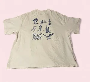 Levi's Cream Short Sleeve Tee with Navy Western Icons thumbnail 1