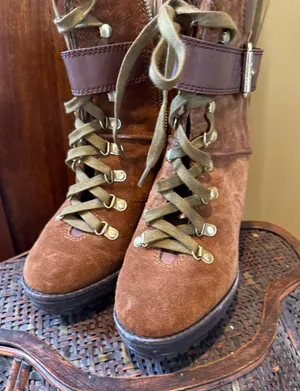 Michael Kors Chestnut Suede Lace-Up Ankle Boots thumbnail 1