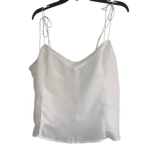 ✨Abercrombie & Fitch White Tie Strap V-Neck Sz Large Cami Top✨ thumbnail 9