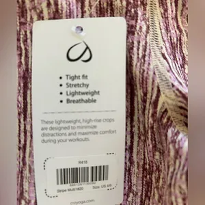 NWT CRZ YOGA Isabella HR Crop Leggings Stripe Multi, Size 4/6 Small NWT thumbnail 7