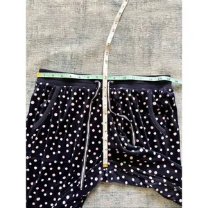 Nautica Navy Blue Polka Dot Plush Velour Pajama Set Women's Small thumbnail 10