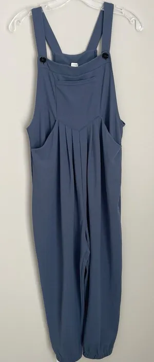 Halara Size M Blue Gray Overall Jogger Jumpsuit One Piece Stretch thumbnail 1