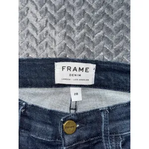 FRAME Le Skinny de Jeanne‎ Jeans Dark Wash Raw Hem Denim Size 28 thumbnail 3