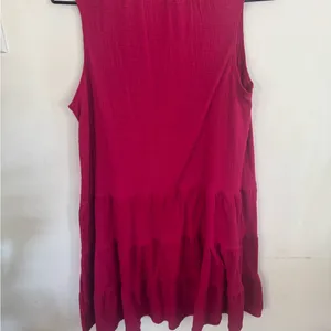 Max Studio Magenta Sleeveless Tiered Cotton Dress thumbnail 6