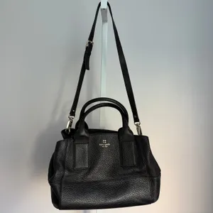 Kate Spade Southport Ave Sloan Black Leather Pebbled Handbag‎ Designer Purse thumbnail 2