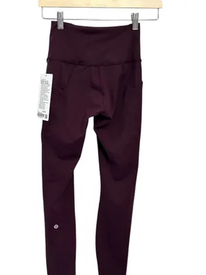 Lululemon Wunder Train HR Tight with Pockets 25" Sz 4 Goodnight Plum thumbnail 3