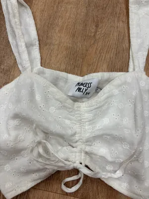 Princess Polly White Crop Top thumbnail 2