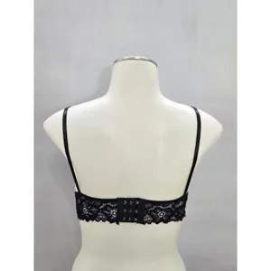 Black Goth Grunge Romantic Boudoir Bridal Cottage Lingerie Lace Bralette Small thumbnail 2