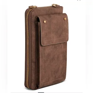 Style & Co. Leather Crossbody Phone Wallet in Chocolate‎ Brown thumbnail 5