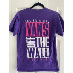 Vans Off The Wall Graphic T-Shirt Womens Size S Purple Skater Cotton Tee thumbnail 2