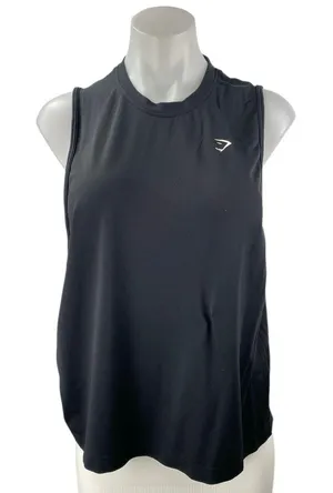Gymshark Women's Black Crewneck Sleeveless Activewear Muscle Tee Tank Top Size L thumbnail 1