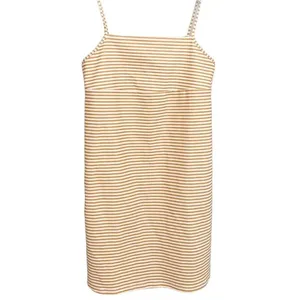ZARA Orange White Spaghetti Stripe 90s Y2K Stretch Mini Dress -‎ S thumbnail 3