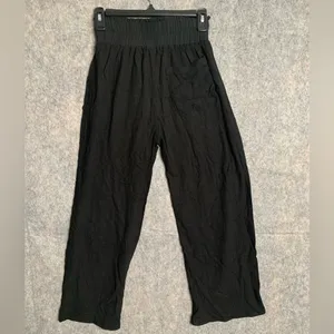 Stillwater Women Size XS Take Me Higher Wide Leg Black‎ Linen Blend Black Pants thumbnail 6