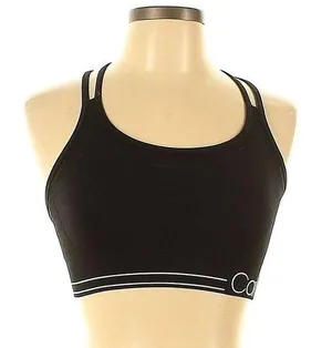 calvin klein performance black sports bra thumbnail 1