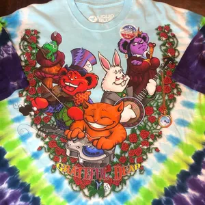 Unisex GRATEFUL DEAD Alice In Wonderland Tie Dye Short Sleeve T-Shirt Sz 2XL NWT thumbnail 1
