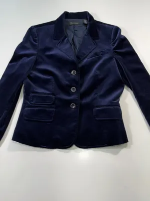 Context Tailored Velvet Blazer in Dark Blue Size 10 NWOT thumbnail 2